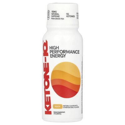 Ketone-IQ, Energia o wysokiej wydajności, brzoskwinia, 6 paczek, 2 fl oz (59 ml)