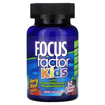 Focus Factor, Focore Factor Kids, Berry Blast, 60 tabletek do żucia Focus Factor, Focore Factor Kids, Berry Blast, 60 tabletek do żucia