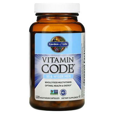 Garden of Life, Vitamin Code, 50 & Smarter Men, Vollwert-Multivitamin, 120 vegetarische Kapseln