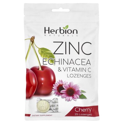 Herbion Naturals, cynk echinacea i witamina c scheenges, wiśnia, 25 ssaków