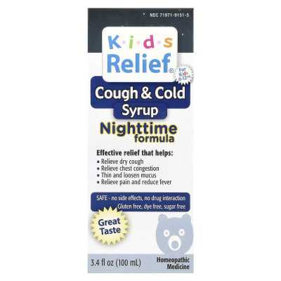 Homeolab USA, Kids Relief, Syrop na Kaszel i Gorączkę, Formuła Na Noc, Dla Dzieci 0-12 Lat, 3,4 uncji (100 ml) Homeolab USA, Kids Relief, Syrop na Kaszel i Gorączkę, Formuła Na Noc, Dla Dzieci 0-12 Lat, 3,4 uncji (100 ml)
