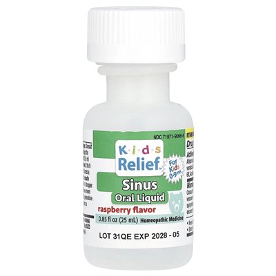 Homeolab USA, Kids Relief, Płyn Do Stosowania Doustnego Na zatoki, Dla Dzieci W Wieku 0-9 lat, Malina, 0,85 uncji (25 ml) Homeolab USA, Kids Relief, Płyn Do Stosowania Doustnego Na zatoki, Dla Dzieci W Wieku 0-9 lat, Malina, 0,85 uncji (25 ml)