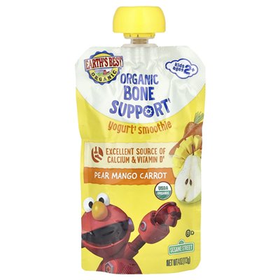 Najlepszy, ekologiczny koktajl jogurtu, a także 2+, Pear Mango Marchew, 4 uncje (113 g)