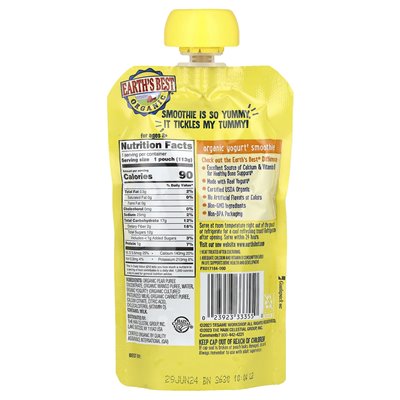 Najlepszy, ekologiczny koktajl jogurtu, a także 2+, Pear Mango Marchew, 4 uncje (113 g)