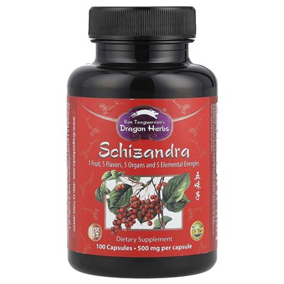 Dragon Herbs (Ron Teeguarden), Szczawian Schizandry, 500 mg, 100 kapsułek Dragon Herbs (Ron Teeguarden), Szczawian Schizandry, 500 mg, 100 kapsułek