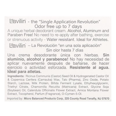 Lavilin, Underarm Deodorant Cream, 12.5 g Lavilin, Underarm Deodorant Cream, 12.5 g