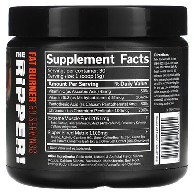 JNX Sports, The Ripper, Fatburner, Blutorange, 5,3 Unzen (150 g)