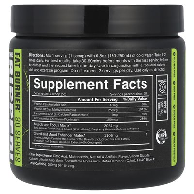 JNX Sports, The Ripper, Fat Burner, Razor Lime, 5,3 uncji (150 g) JNX Sports, The Ripper, Fat Burner, Razor Lime, 5,3 uncji (150 g)
