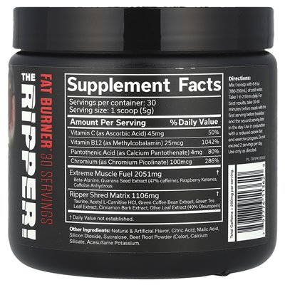 JNX Sports, The Ripper, Fat Burner, Fruit Punch, 5,3 uncji (150 g)