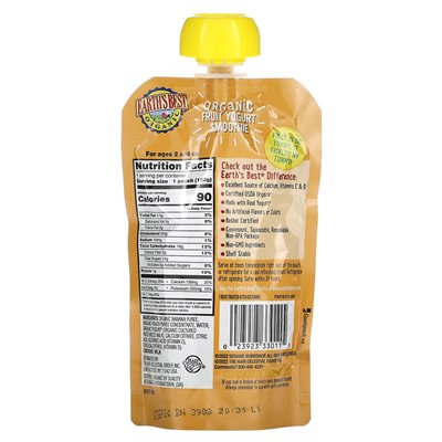Najlepszy, ekologiczny koktajl jogurtu owocowego, 2 lata i więcej, Banana Peach, 4,2 uncji (120 g)
