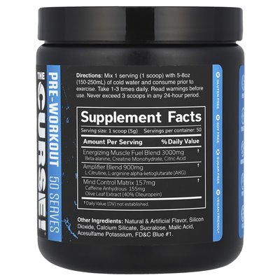 JNX Sports, The Curse! ® Pre-trening, Blue Raspberry, 8,8 uncji (250 g)