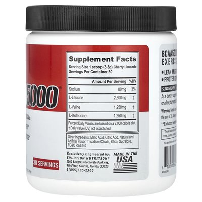 Evlution Nutrition, BCAA5000, Kirschlimonade, 8,78 oz (249 g)