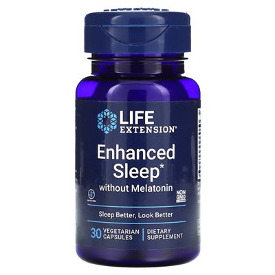 Rozszerzenie życia, wzmocniony sen bez melatoniny, 30 kapsułek wegetariańskich