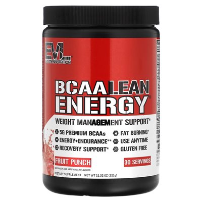 Evlution Nutrition, BCAA Lean Energy, Fruit Punch, 11,32 uncji (321 g)