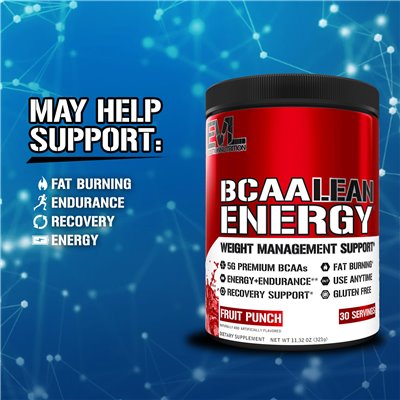 Evlution Nutrition, BCAA Lean Energy, Fruit Punch, 11,32 uncji (321 g)