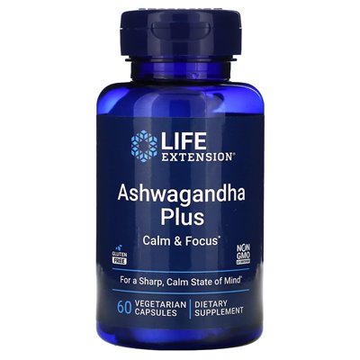 Life Extension, Ashwagandha Plus, 60 vegetarische Kapseln