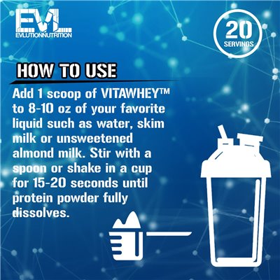 Evlution Nutrition, Vitawhey ™, Vanilla Ice Cream, 19,5 uncji (554 g)