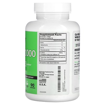 FitCode, CLA1000, 1000 mg, 90 miękkich