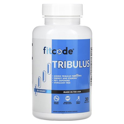 Fitcode, Tribulus, 650 mg, 30 kapsułek wegetariańskich