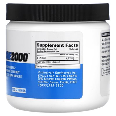 Evlution Nutrition, L-LeuCine2000, unmixed, 7.05 oz (200 g)