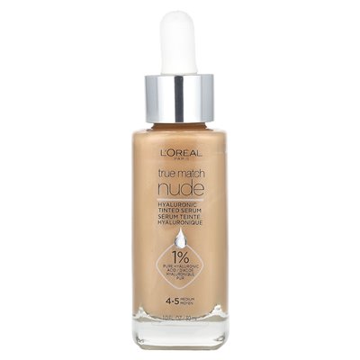 L'Oréal, True Match, Nude, Hyaluronic Acid Tinted Serum, 4-5 Medium, 1 fl oz (30 ml)