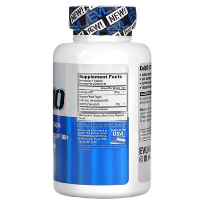 Evlution Nutrition, COQ10, 100mg, 60 Vegetarian Capsules