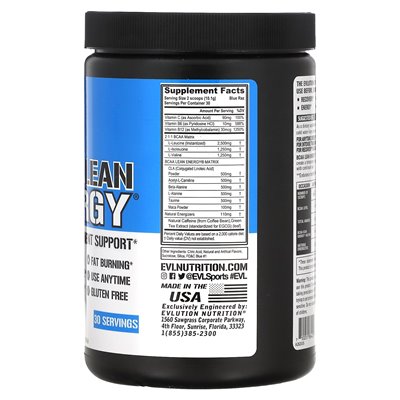 Evlution Nutrition, BCAA Lean Energy, Blue Raz, 10,69 uncji (303 g)