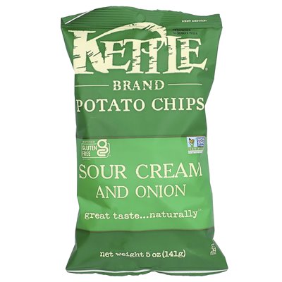 Kettle Foods, Potato Chips, Sour Cream and Onion, 5 oz (141 g)