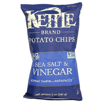 Kettle Foods, Kartoffelchips, Meersalz und Essig, 5 oz (141 g)