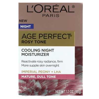 L'Oréal, wiek doskonały różowy ton, krem nawilżający noc chłodzący, 1,7 uncji (48 g) L'Oréal, wiek doskonały różowy ton, krem nawilżający noc chłodzący, 1,7 uncji (48 g)
