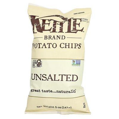 Kettle Foods, Potato Chips, Unsalted, 5 Ounces (141 G)