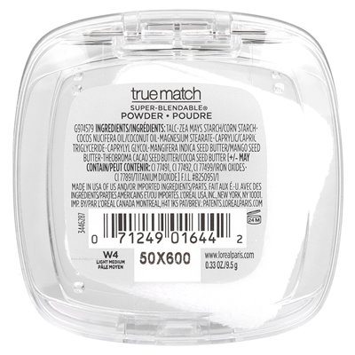 L'Oréal, True Match, Super-Blendable® Puder, W4 Light Medium, 0,33 uncji (9,5 g)