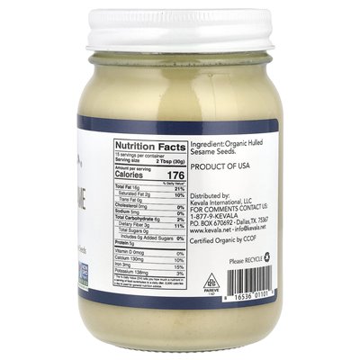 Kevala, Bio-Sesam-Tahini, 16 oz (454 g)