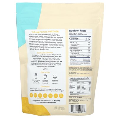 Dalsza żywność, organiczne białko roślinne + grzyby i wodorosty, wanilia, 20,46 uncji (580 g)
