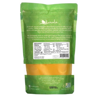 Kevala, organiczna kurkumowa korzeń proszku, 16 uncji (454 g)