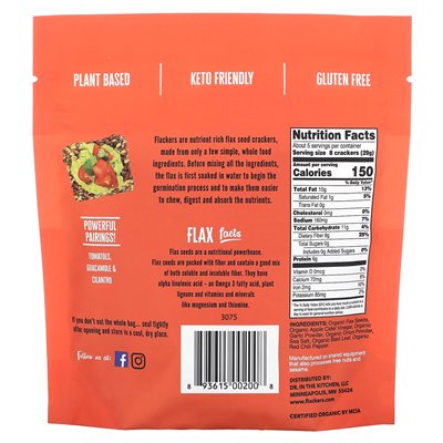 Flackers, Flax Seed Crackers, Savory, 5 oz (142 g)