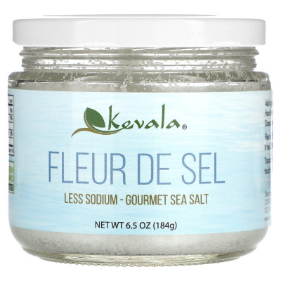 Kevala, Fleur de Sel, weniger Natrium, feines Meersalz, 6,5 oz (184 g)