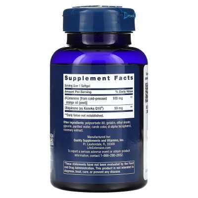 Rozszerzenie życia, super-absorbable COQ10 z D-Limonene, 50 mg, 60 miękkich Rozszerzenie życia, super-absorbable COQ10 z D-Limonene, 50 mg, 60 miękkich