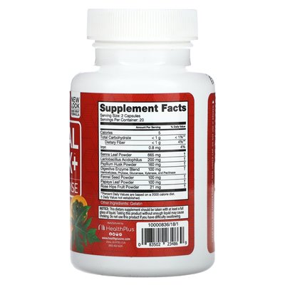 Health Plus, Kräuter-Detox+, 10-Tage-Reinigung, 40 Kapseln