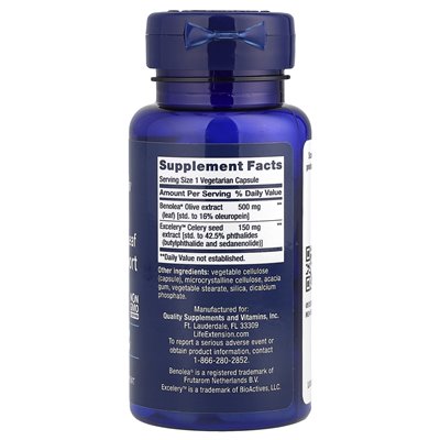 Life Extension, Advanced Olive Leaf Vascular Support, 60 Vegetarian Capsules