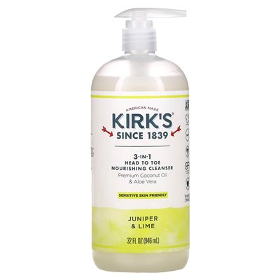 Kirks, 3-w-1 Odżywczy Żel oczyszczający Od Stóp do Głów, Jałowiec & Limonka, 32 uncji (946 ml) Kirks, 3-w-1 Odżywczy Żel oczyszczający Od Stóp do Głów, Jałowiec & Limonka, 32 uncji (946 ml)