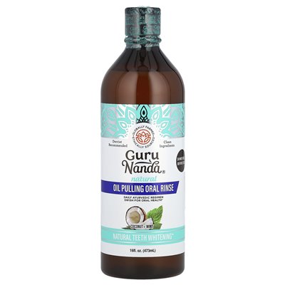 Gurunanda, Natural Oilting Płukanie doustne, kokos + mięta, 16 fl oz (473 ml)