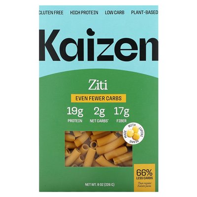 Kaizen, Ziti, glutenfrei, proteinreich, kohlenhydratarm, pflanzlich, noch weniger Kohlenhydrate, 8 oz (226 g)