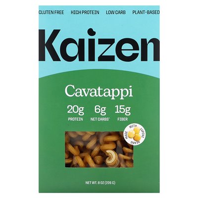 Kaizen, Cavatappi, bezglutenowe, wysokie białko, niskie węglowodany, roślinne, 8 uncji (226 g)