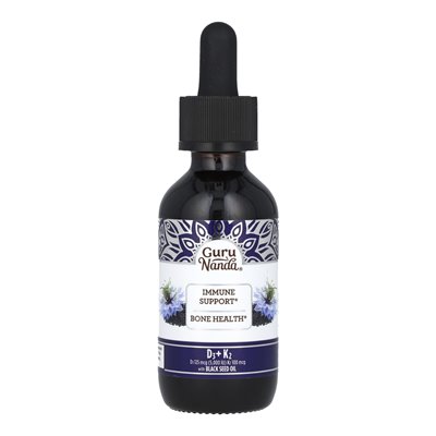 Gurunanda, D3 + K2, olej z nasion czarnego, 2 fl oz (59 ml)