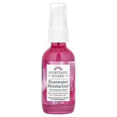 Heritage Store, Rosenwasser-Feuchtigkeitscreme, Trockene für Mischhaut, 2 fl oz (58 ml)
