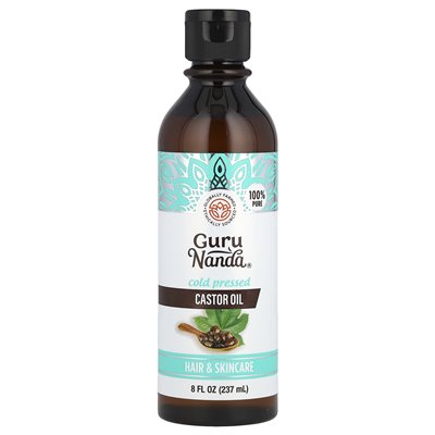 Gurunanda, zimny olej rycynowy, 8 fl oz (237 ml)