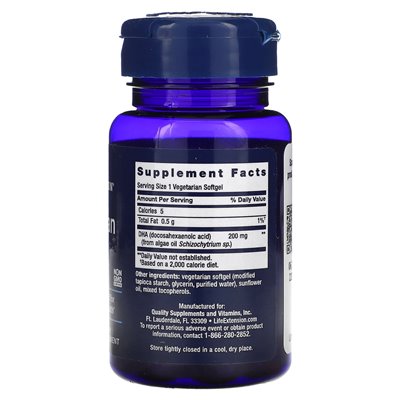 Life Extension, Vegetarisches DHA, 30 vegetarische Softgelkapseln