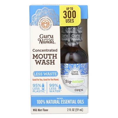 Gurunanda, sig-natura, skoncentrowane pranie jamy ustnej, dzika mięta, 2 fl oz (59 ml)
