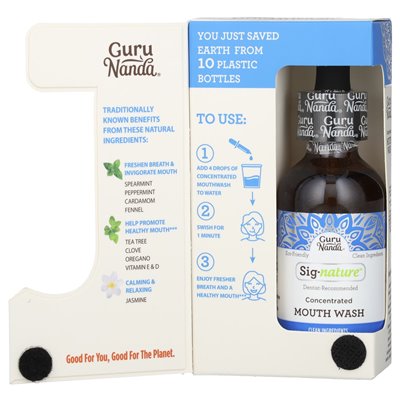 Gurunanda, sig-natura, skoncentrowane pranie jamy ustnej, dzika mięta, 2 fl oz (59 ml)